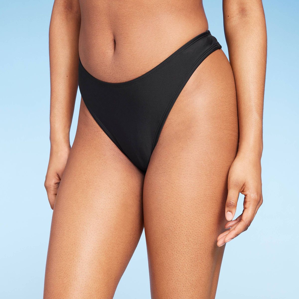 Women's Scoop Front Ultra Cheeky Ultra High Leg Bikini Bottom - Wild Fable™ Black | Target