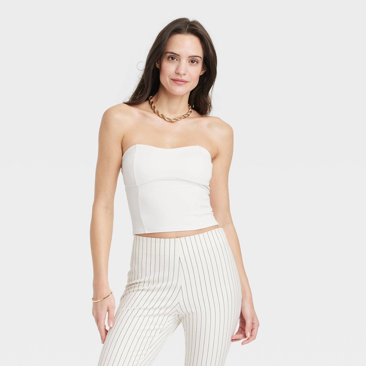 Women's Ponte Tube Top - A New Day™ White M | Target