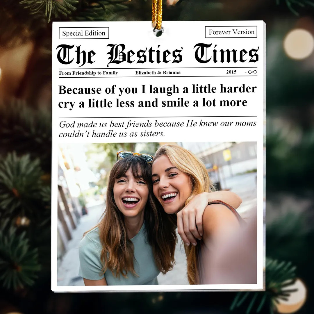 BFF Times Custom Photo Ornament, Friendship Ornament, Christmas Gift, Best Friend Birthday Gift f... | Etsy (US)
