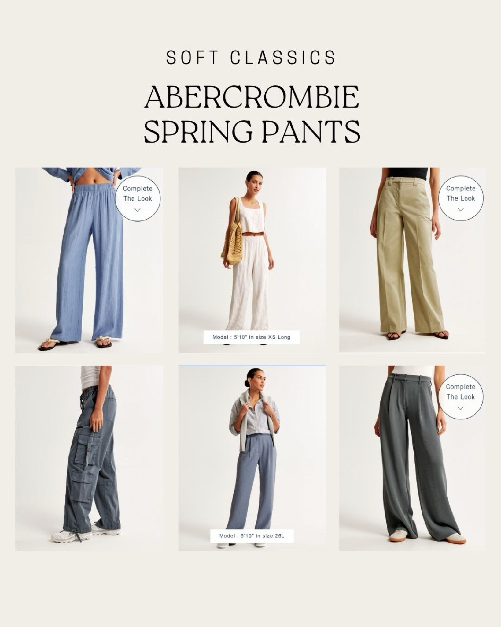 Soft classic wide leg pants from Abercrombie for Spring 🤍