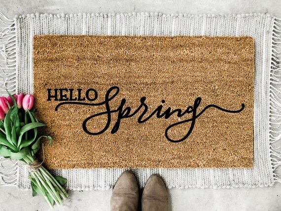 Hello Spring Doormat Spring Rug Hello Spring Rug Spring | Etsy | Etsy (US)