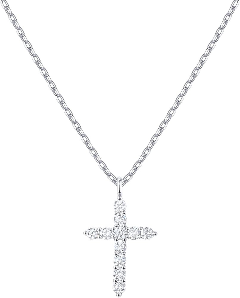 PAVOI 14K Gold Plated Cubic Zirconia Cross Necklace for Women | Cross Faith Pendant Necklaces | Amazon (US)