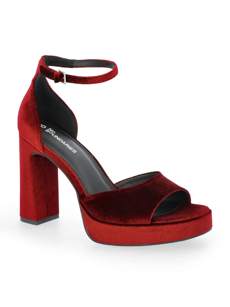 No Boundaries Women's Open Toe Platform Heels - Walmart.com | Walmart (US)