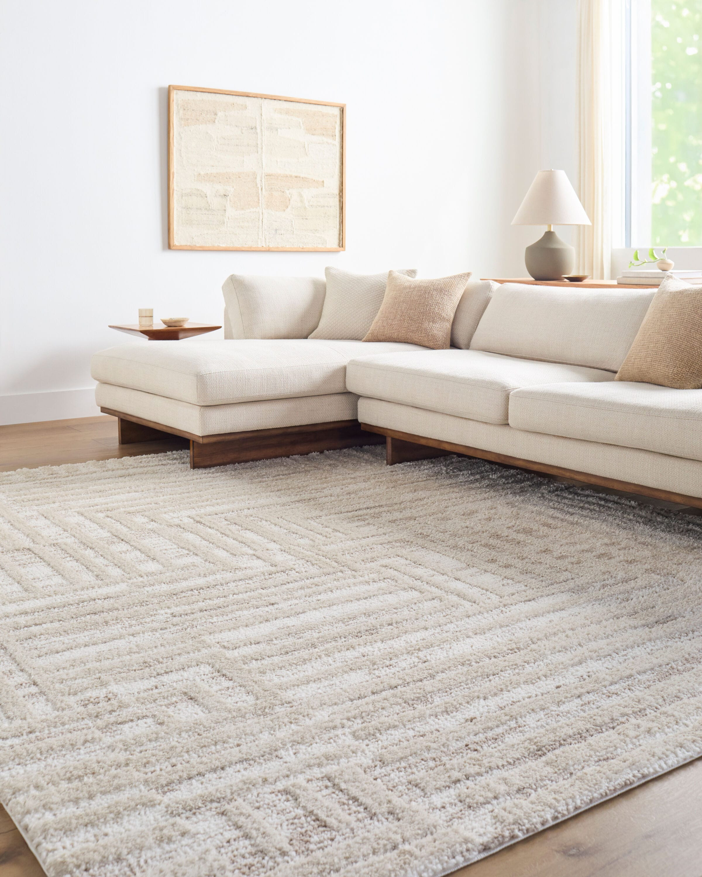 Origin 21 Alabaster Stone 10 x 13 (ft) Loomed Polyester Neutral Rectangular Indoor Geometric Industrial Spot Clean Only Pet Friendly Area rug in Beige | Lowe's