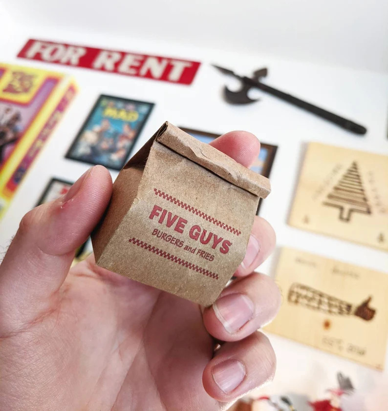 FIVE GUYS miniature bag (KEYCHAIN + Magnet + Ornament options) | Etsy (Global)