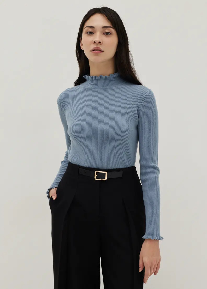 Ruffle Ribbed Knit Top | Love, Bonito USA