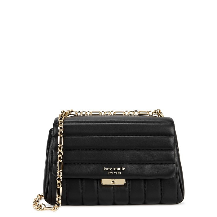 Kate Spade New York Carlyle Medium Black Leather Shoulder Bag | Harvey Nichols (Global)