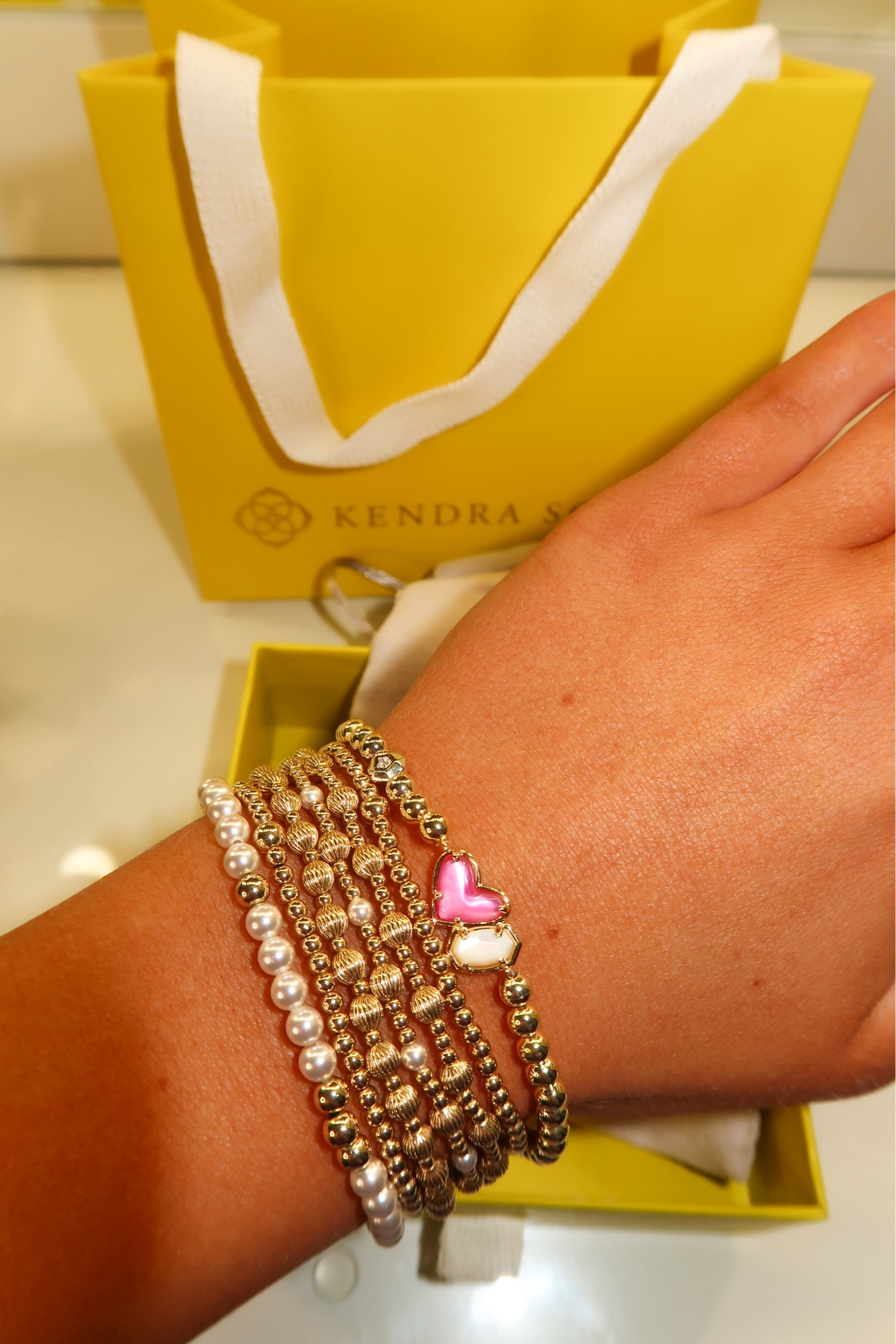 KENDRA SCOTT BIRTHSTONE BRACELET!!🩷🤭 

#LTKStyleTip #LTKBeauty #LTKFindsUnder100