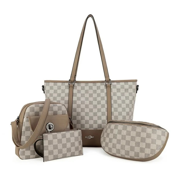 Tote Handbags for Women Wallet Tote Bag Shoulder Bag Top Handle Satchel Purses Set 4pcs | Walmart (US)