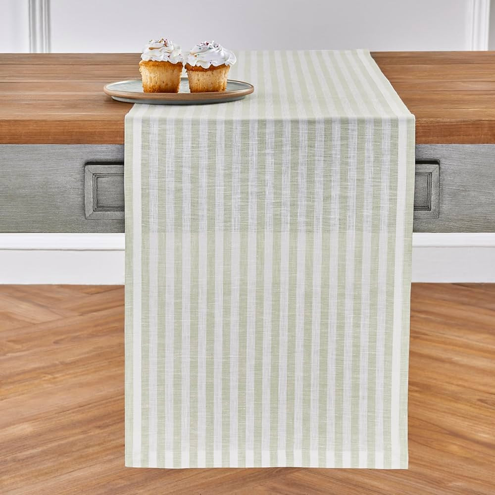Solino Home Stripe Linen Table Runner 108 inches Long – 100% Pure Linen 14 x 108 Inch Extra Lon... | Amazon (US)