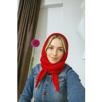 Handmade Red Knit Hooded Scarf Crochet Balaclava | Etsy (US)