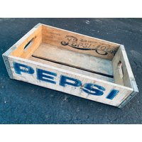Very Rare Vintage 1981 White & Blue Script Drink Pepsi Cola 16Oz Wood Soda Pop Crate | Etsy (US)