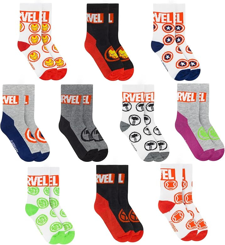Marvel Legends Superhero Boys Socks, Toddler Socks & Kids Socks, Quality Made Little Boys Socks & To | Amazon (US)