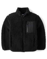 Baby And Toddler Boys Sherpa Trail Jacket - black | The Children's Place