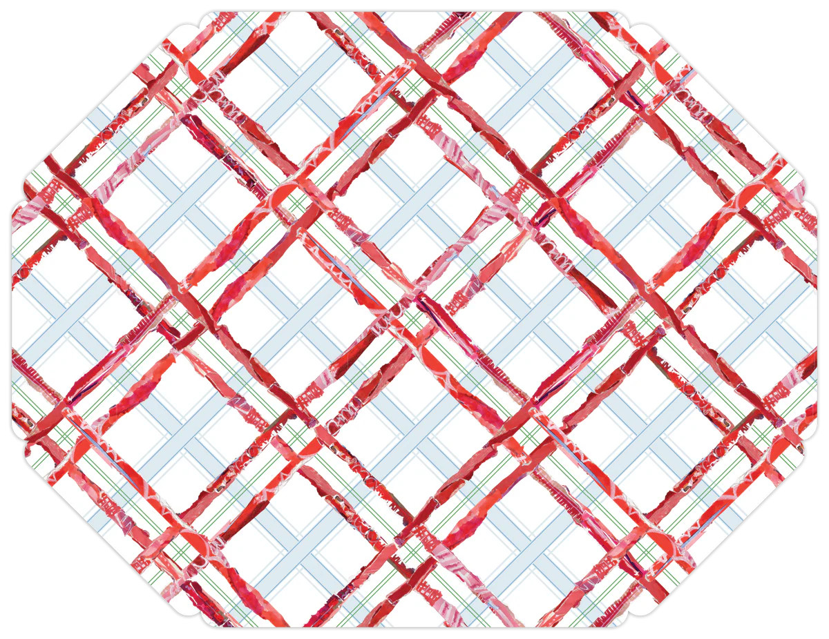 Lauren Dunn Abstract Plaid Posh Die-Cut Placemat | Rosanne Beck Collections