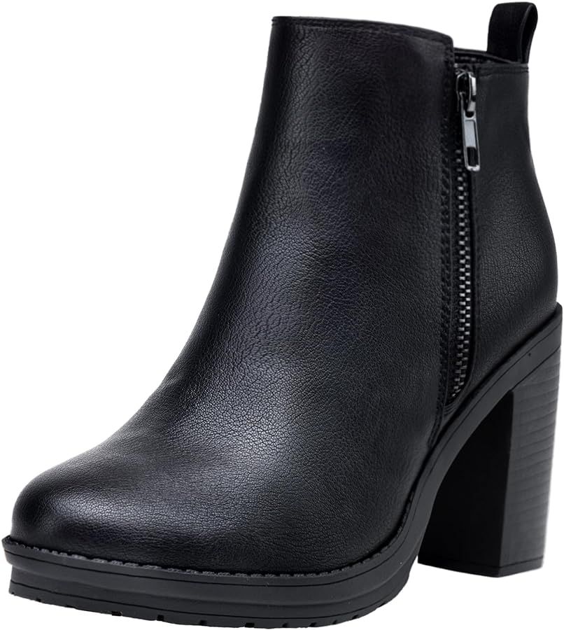 Jeossy Women's 9675 Platform Ankle Boots Fashion Chelsea Chunky Block Heel Booties | Amazon (US)
