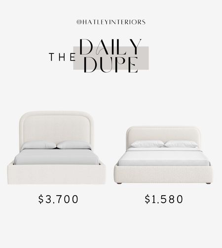 today’s daily dupe!

mcgee & co selby upholstered bed dupe, designer dupe, look for less, arched bed frame, white bed frame, upholstered bed, boucle bed, bedroom decor, affordable home decor, wayfair finds 

#LTKhome #LTKsalealert
