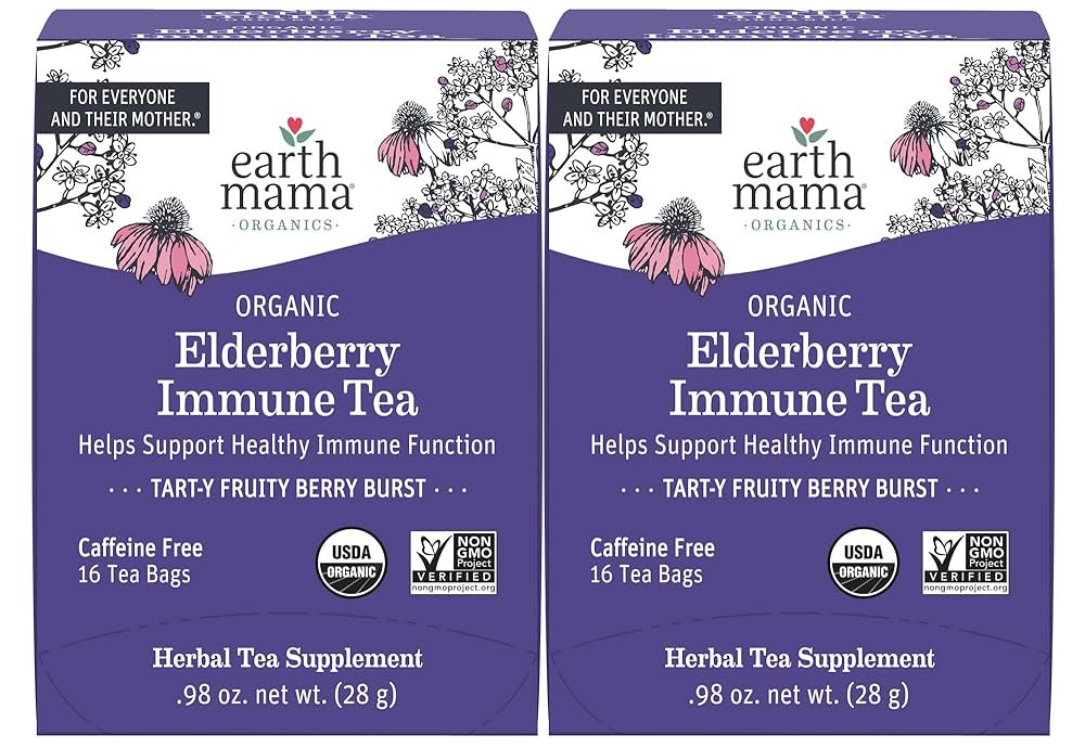 Earth Mama Organic Elderberry Immune Support Tea with Echinacea | Safe for Pregnancy, Breastfeedi... | Amazon (US)