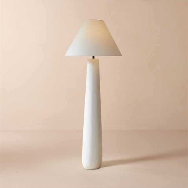 Polar White Cement Floor Lamp | CB2
