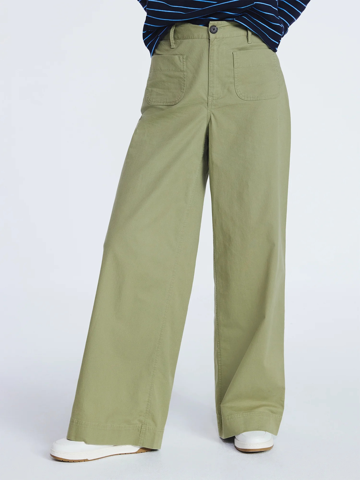 Free Assembly Women's and Women's Plus Patch Pocket Wide Leg Pants, 30”, 32” and 34” Inseam... | Walmart (US)