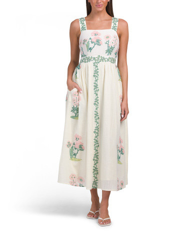 Sleeveless Floral Placed Print Maxi Dress | TJ Maxx