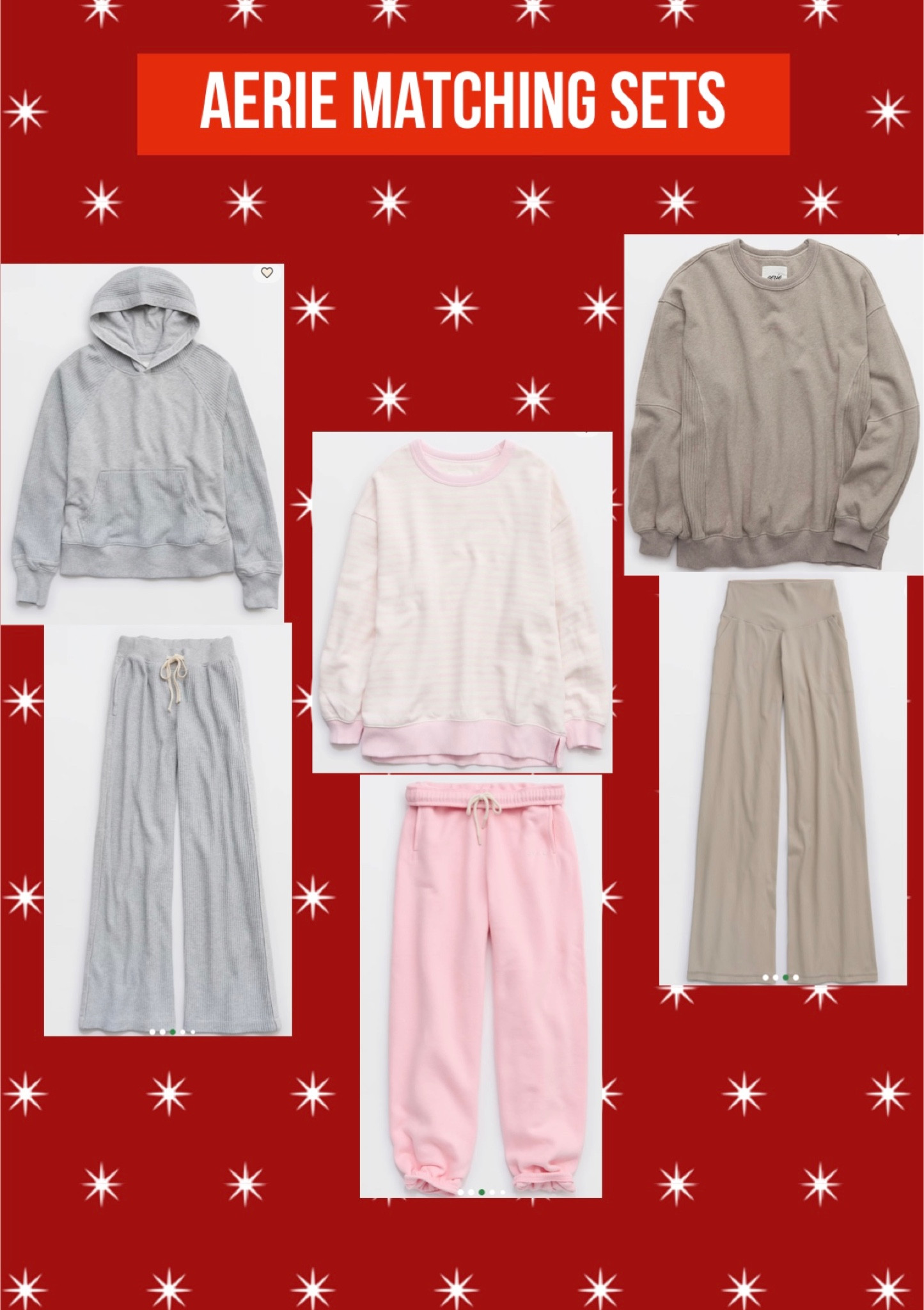 Aerie sets.  Holiday gift ideas for girls, loungewear, Aerie sale. Wide leg sweatpants. 

#LTKfindsunder50 #LTKsalealert