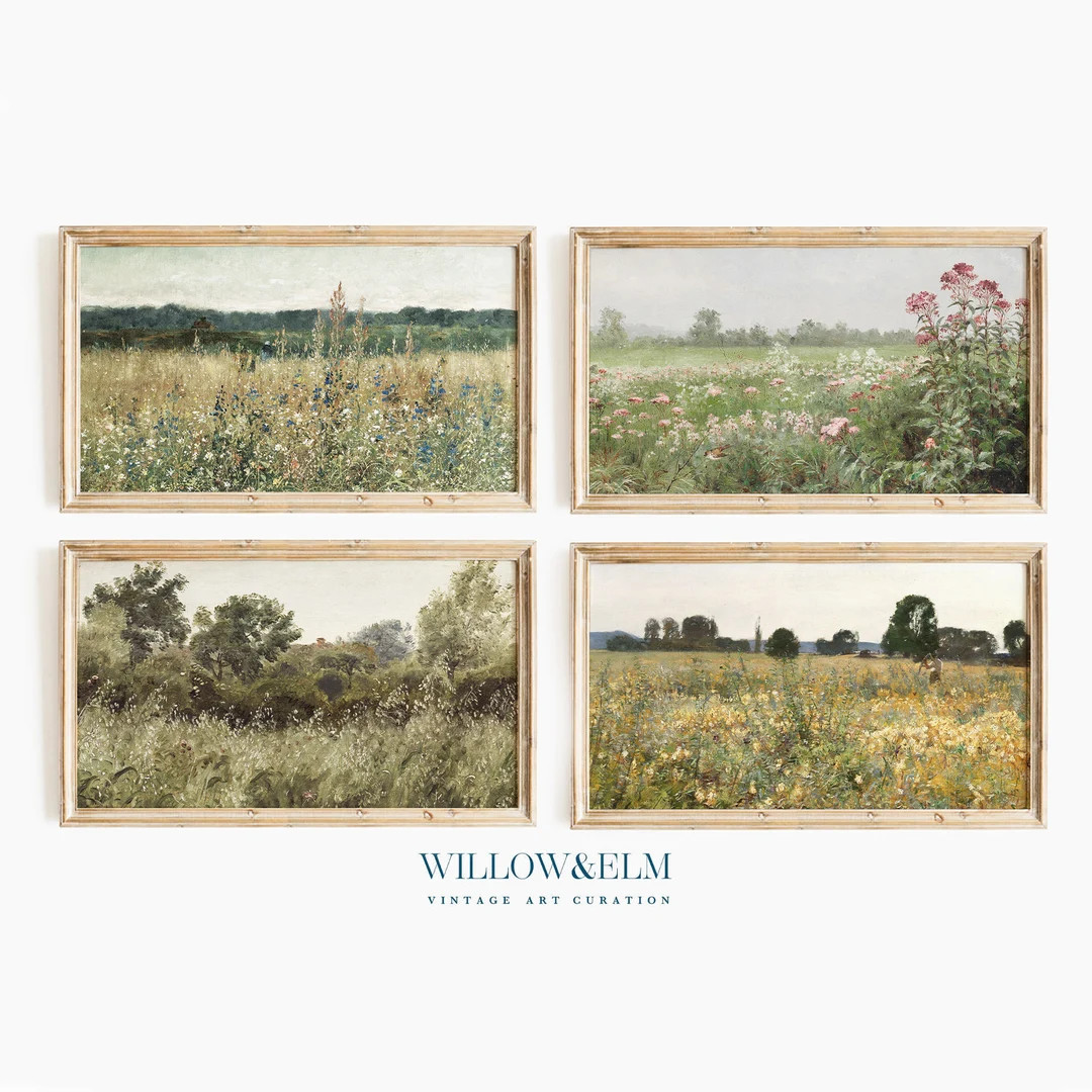 Samsung Frame TV Art Wildflower Landscapes | Bundle Set of 4 | Country Meadows | Antique Painting... | Etsy (CAD)