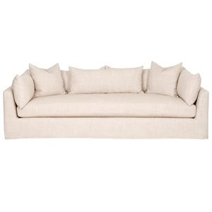 Haven 95" Lounge Slipcover Sofa in Bisque | Homesquare
