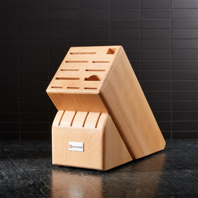 Wüsthof 15-Slot Natural Wood Knife Block + Reviews | Crate and Barrel | Crate & Barrel