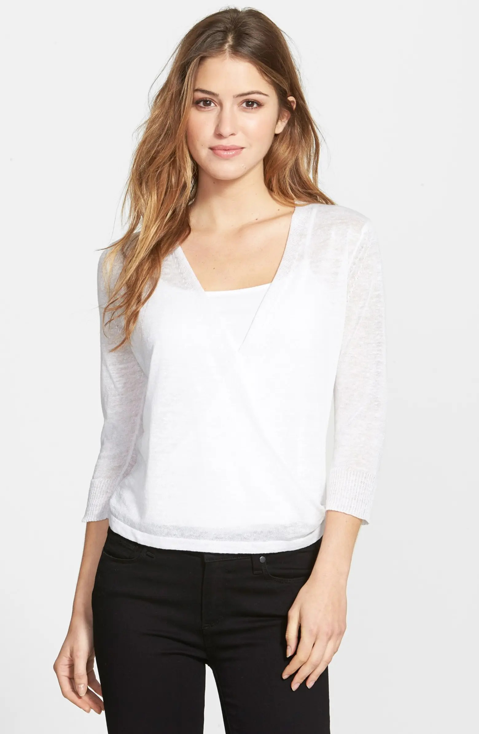 '4-Way' Convertible Three-Quarter Sleeve Cardigan | Nordstrom