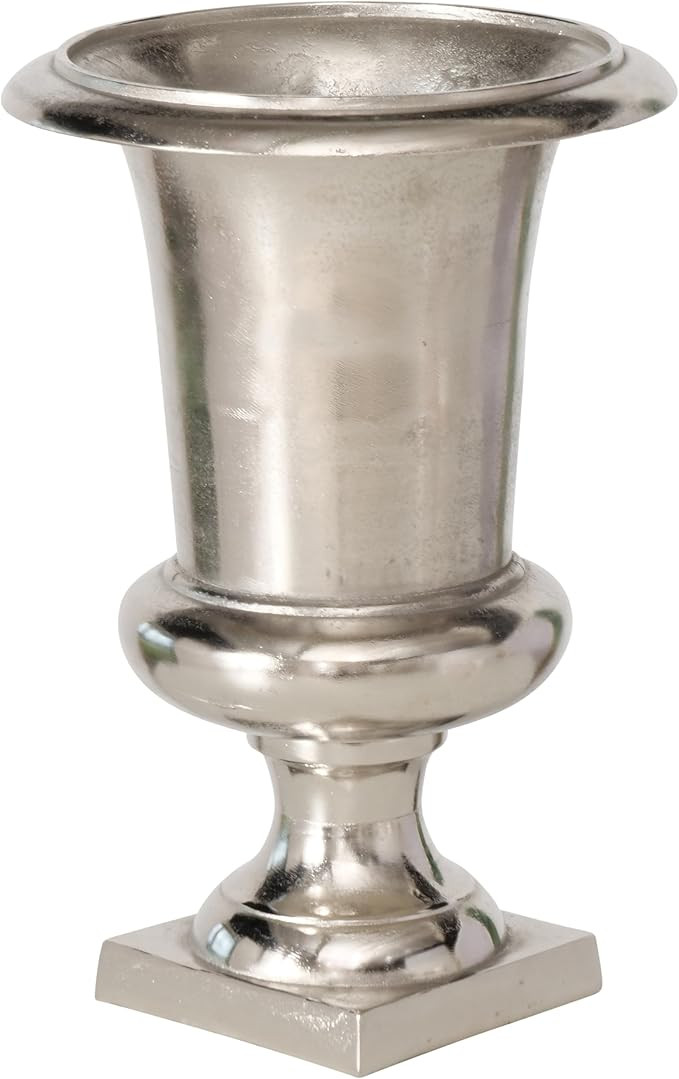 Iconic Silver Trophy Floor Vase, Free Standing, Thick Metal, Hand Cast Aluminum, 19 Inches, Moder... | Amazon (US)