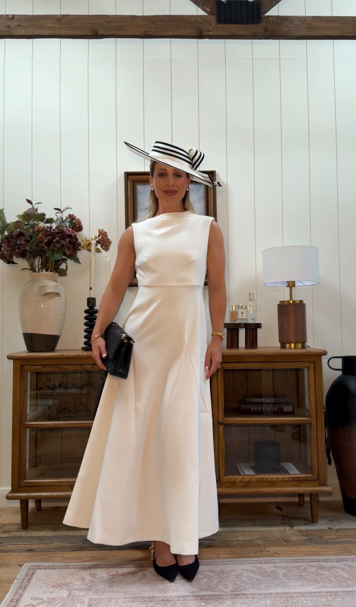 Gorgeous Karen Millen Occasionwear is perfect for Summer Events and the races 🐎 Use Code: KMCHLOE15 for 15% off 

Cream Satin Midi Dress, Ivory Occasion Dress, Fascinator, Minimal Occasionwear, Formal Summer Outfit, Classic Race Day Style 

 #LTKuk #LTKsummer #LTKeurope