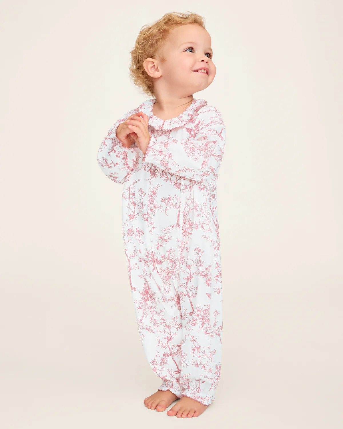 Women's Pima Robe in Pink Timeless Toile | Petite Plume