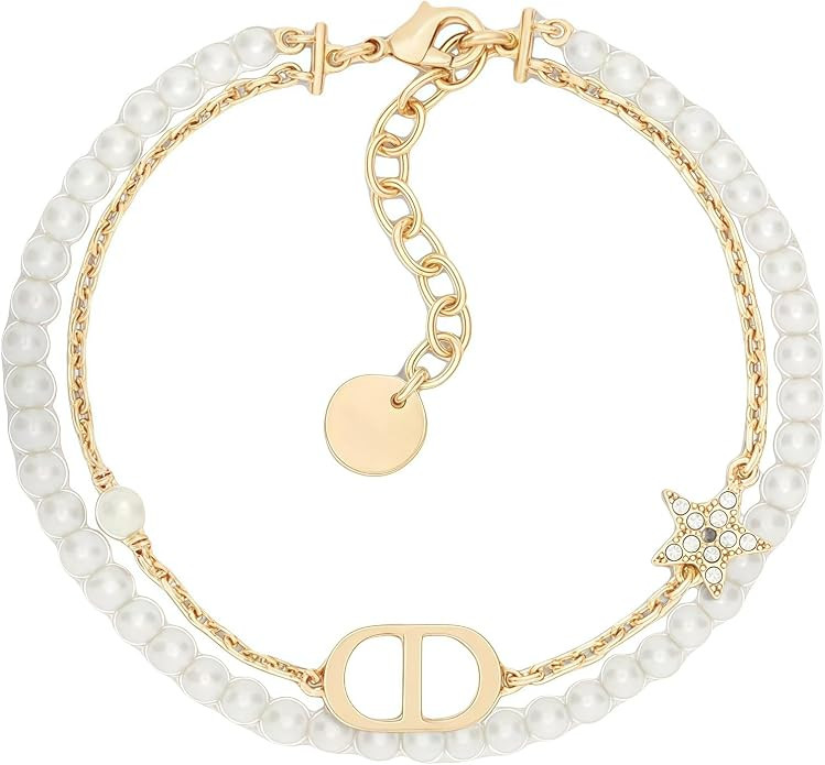 18K gold plated Copper CZ zirconia, initial letter bright gold chain designer jewelry bracelet, d... | Amazon (US)
