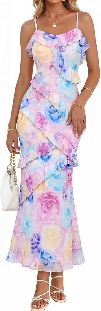 MEROKEETY Spring Wedding Guest Dress for Women 2026 Summer Floral Cocktail Party Beach Vacation R... | Amazon (US)