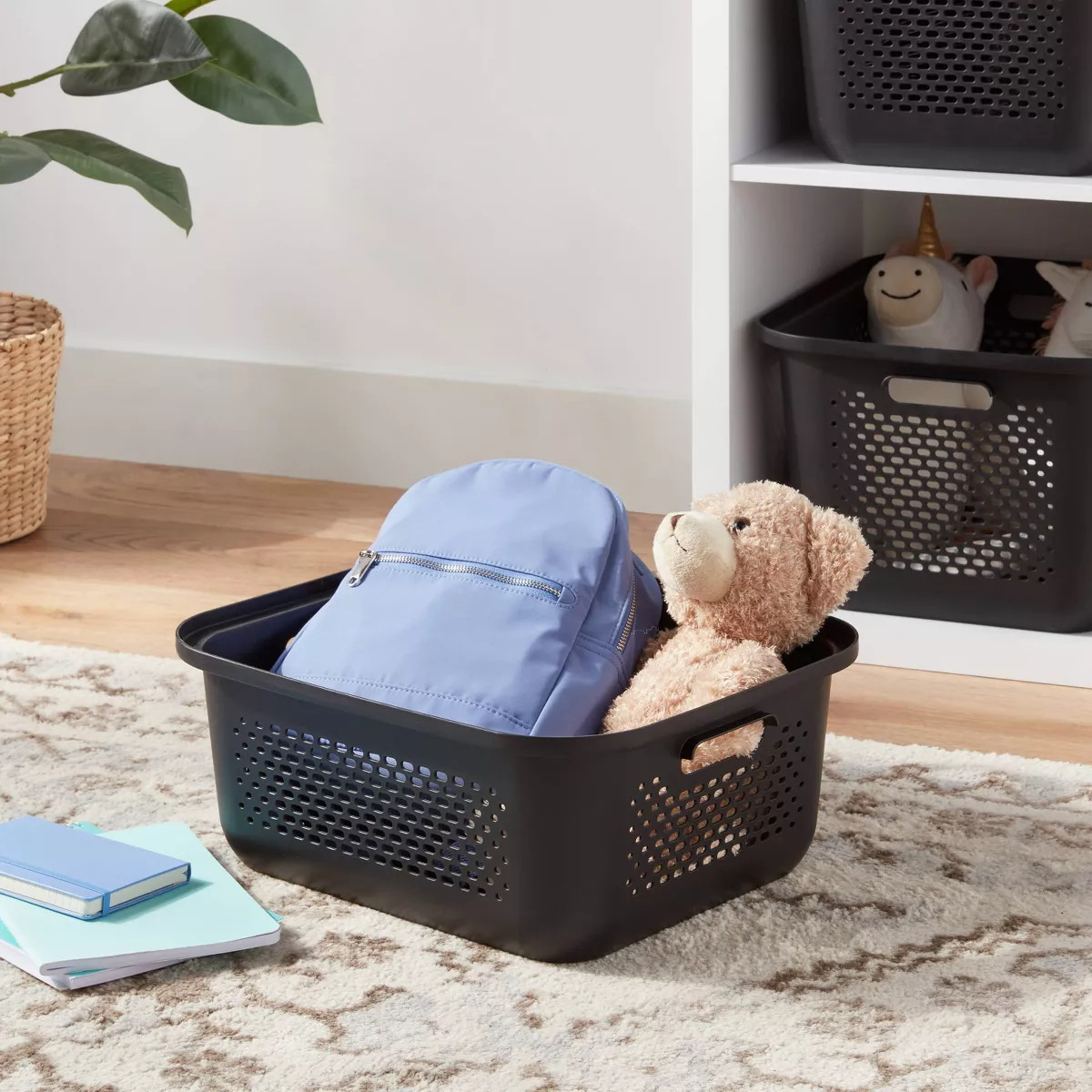 Small Decorative Plastic Bin with Cutout Handles - Brightroom™ | Target