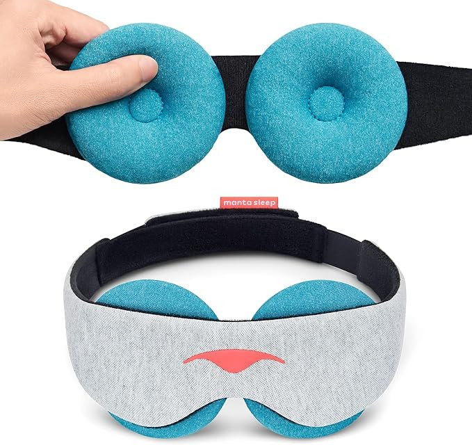Manta Cool Sleep Mask – Blackout Eye Mask with Reusable Cooling Pads, Zero Eye Pressure and Adj... | Amazon (US)