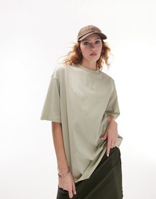 Topshop oversized tee in mist gray | ASOS (Global)