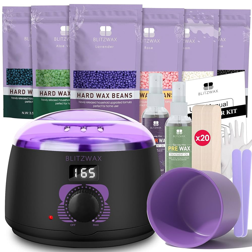 BLITZWAX Brazilian and Bikini Waxing Kit for Women, Hard Wax Warmer for Face, Legs and Body, At H... | Amazon (US)