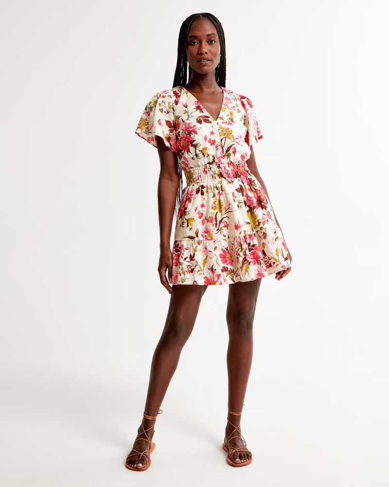 Women's Smocked Waist Tiered Mini Dress | Women's Dresses & Jumpsuits | Abercrombie.com | Abercrombie & Fitch (US)
