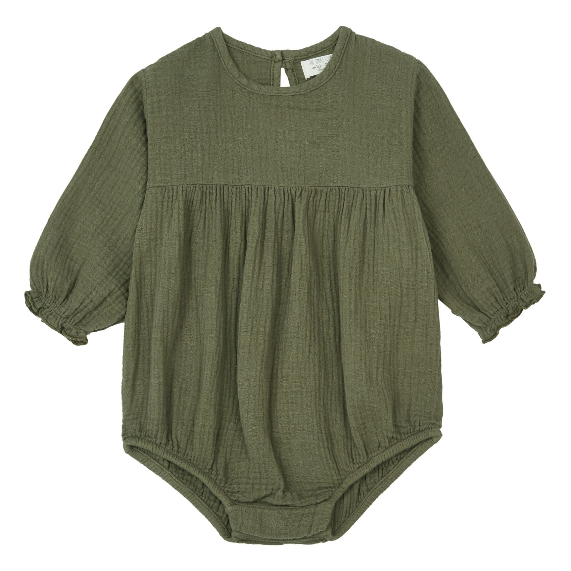 Barboteuse Coton Bio Meadow | Vert kaki | Smallable