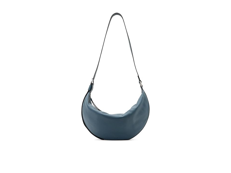 AllSaints Half Moon Shoulder Bag Women's Handbags Steel Blue, Leather | Zappos