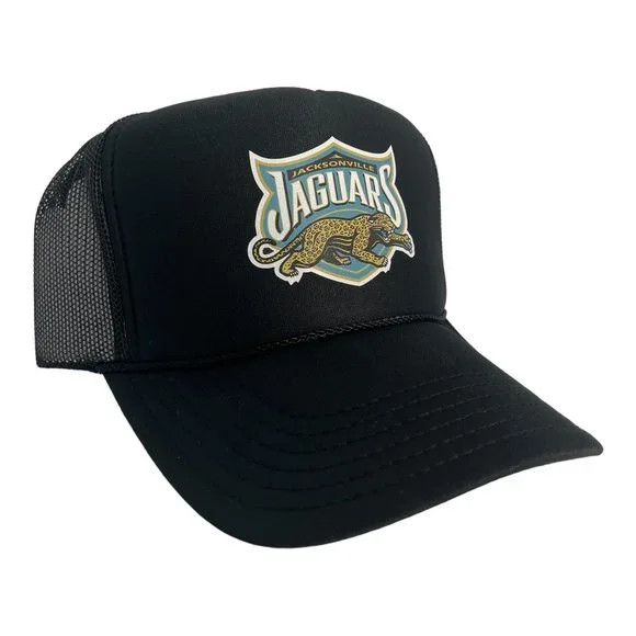 NEW VINTAGE JACKSONVILLE JAGUARS BLACK TRUCKER HAT CAP ADULT SIZE CU… | Poshmark