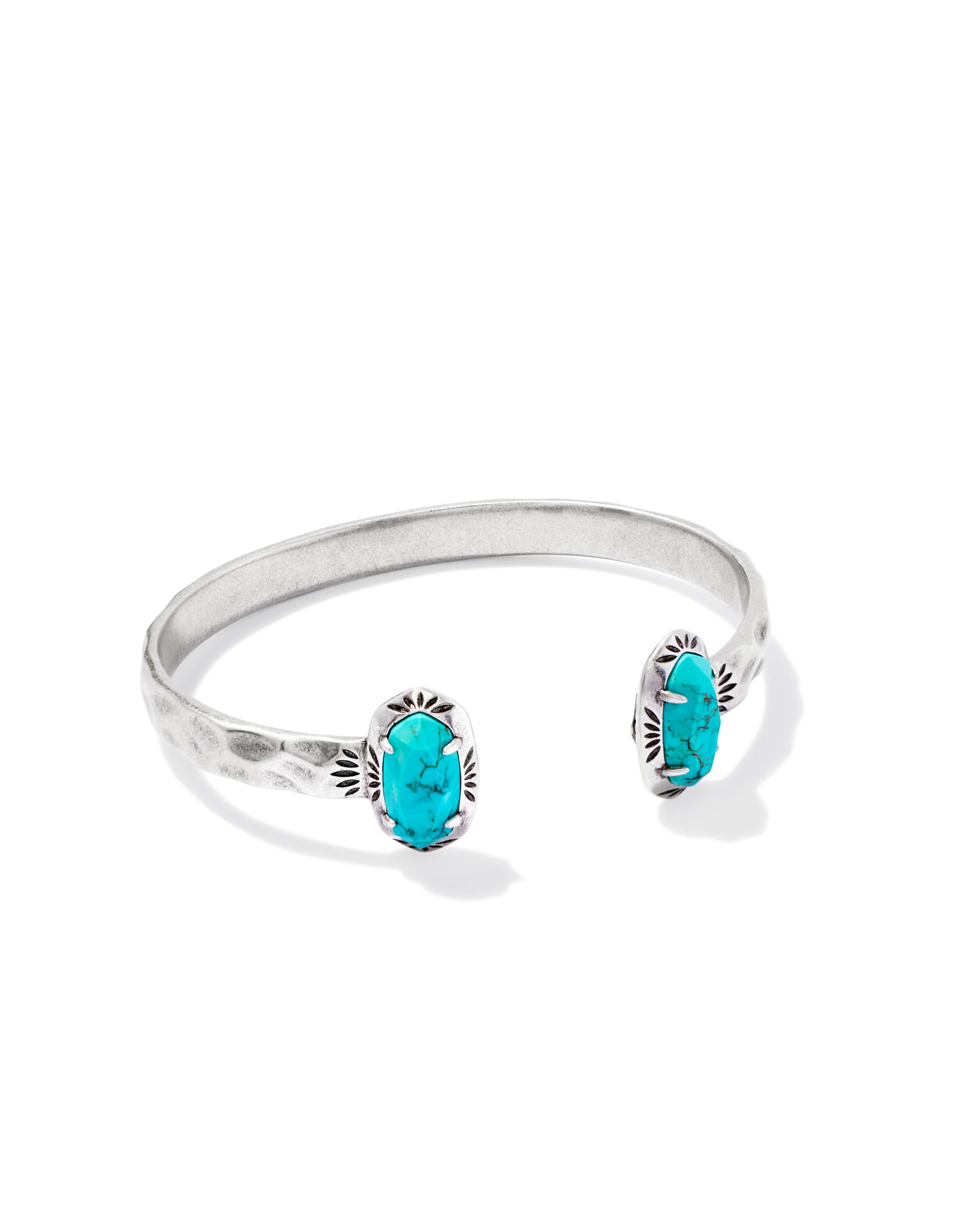 Elton Vintage Silver Etch Frame Cuff Bracelet in Variegated Turquoise Magnesite | Kendra Scott | Kendra Scott