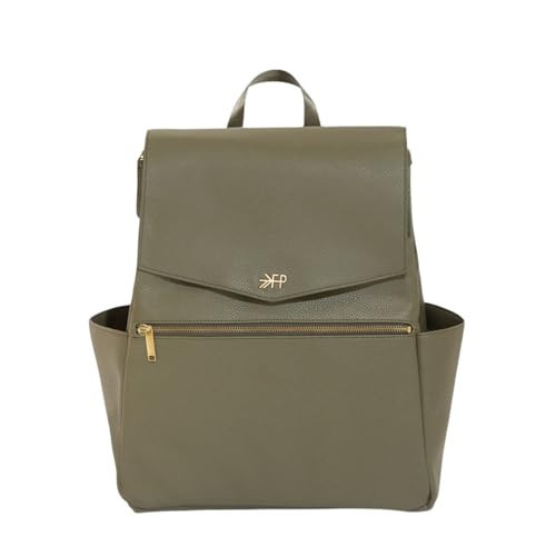 Freshly Picked Classic II Diaper Bag Backpack, Wipeable Vegan Leather With Changing Pad (Sage Green V2) | Amazon (US)