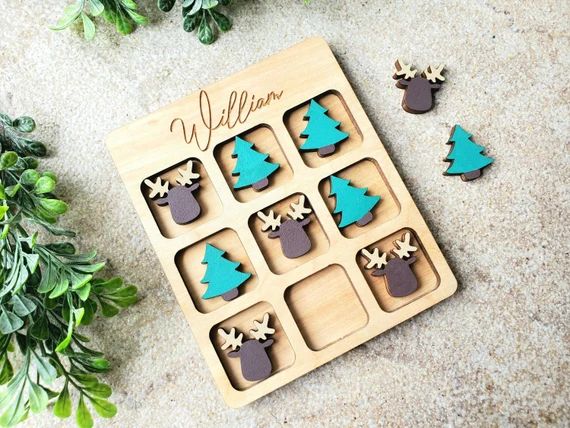 Personalized Christmas Tic Tac Toe Game  Stocking Stuffer for | Etsy | Etsy (US)