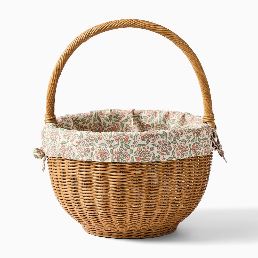 Pink Chicken Woven Easter Basket w/ Liner | West Elm (US)