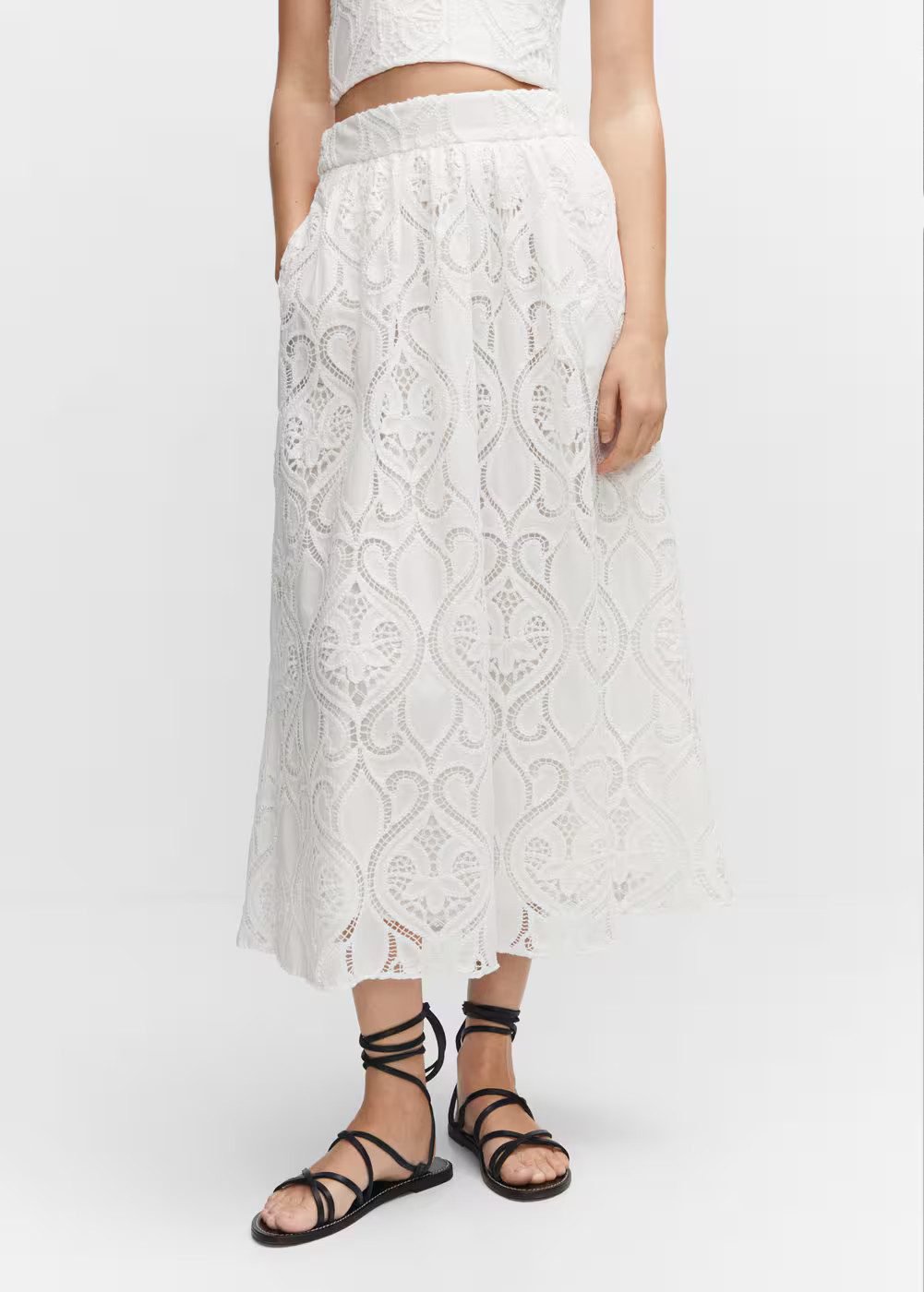 Gonna cotone ricamata  -  Donna | Mango Italia | Mango IT