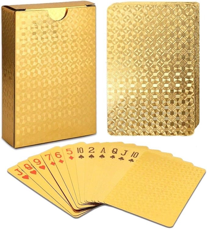 EAY Gold Waterproof Playing Cards - Poker Deck for Parties and Games | Amazon (US)