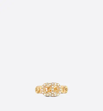 Clair D Lune Ring Gold-Finish Metal and White Crystals | DIOR | Dior Couture